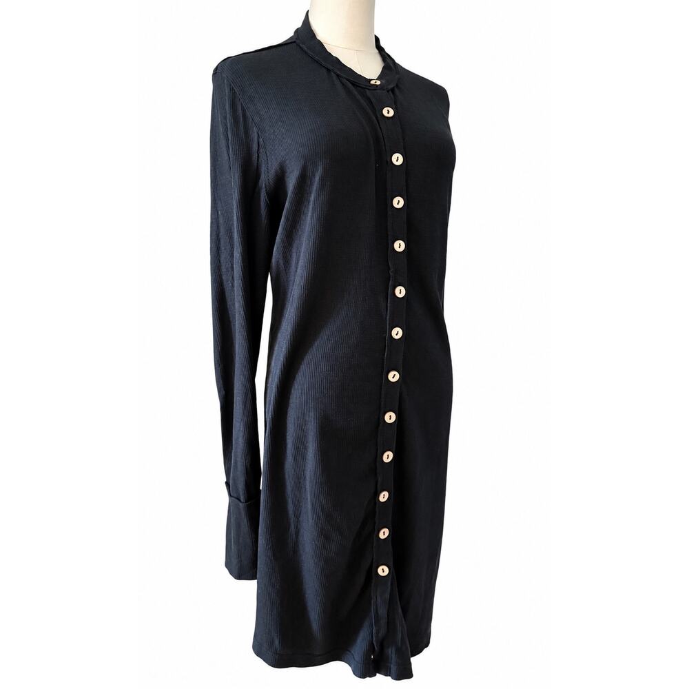 Free People We The Free Gia Black Cardigan Button Boho Duster Dress X-Large - Picture 2 of 8